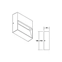 Brumberg wall luminaire square IP65, black, transparent 