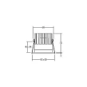 Brumberg ceiling recessed luminaire ALTERO-S square, direct IP44, chrome, white dimmable