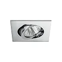 Downlight draaibaar, vierkant IP20, chroom dimbaar