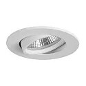 Recessed LED spot INDIWO68, IP20, cover round, Ø 8cm, Plug&Play 350mA, 5.5W 3000K 550lm 36°, swivelling 15°, structured white