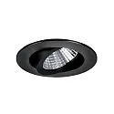 Inbouwarmatuur IP65, glanzend, zwart, transparant  6W 650lm 3000K 20-40° 20-40° CRI 80-89