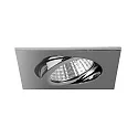 Recessed outdoor LED spot, IP65, square, 8.2 x 8.2cm, Plug&Play 350mA, 6W 3000K 650lm 38°, swivelling 30°, chrome