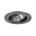 Recessed LED spot, IP20, round, Ø 8.2cm, Plug&Play 350mA, 7W 3000K 740lm 38°, swivelling 30°, matt titanium