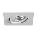 Recessed LED spot INDIWO68, IP20, square, 350mA, 5.5W 3000-1800K 550lm 36°, swivelling, dim2warm, white