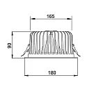 Brumberg Inbouwarmatuur IP20, glanzend, opaal, zwart 19W 1235lm 3000K CRI 90-100