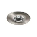 Inbouwarmatuur OBIRA rond, stijf, dimbaar IP65, nikkel geborsteld dimbaar 6,9W 550lm 3000K 38° CRI >80