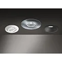 Brumberg recessed luminaire OBIRA round, rigid, dimmable IP65, brushed nickel dimmable 6,9W 550lm 3000K 38° CRI >80