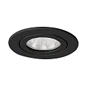 Inbouwarmatuur ITANSA R rond, stijf GX5,3 IP54, zwart dimbaar