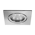 Recessed outdoor LV downlight, 4VA, IP54, square, 12V AC, GX5.3 max. 35W, fixed, stainless steel