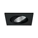 Inbouwspot TIRREL-R GU10 / PAR16 hoekig, draaibaar, met Afstandhouder GU10 IP20, zwart dimbaar