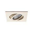 Inbouwspot TIRREL-R GU10 / PAR16 draaibaar, vierkant, met Lamphouder GU10 IP20, zandbeige met structuur dimbaar