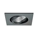Inbouwspot TIRREL-R GU10 / PAR16 hoekig, draaibaar, met Afstandhouder GU10 IP20, titaan dimbaar