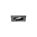 Inbouwspot TIRREL-R GU10 / PAR16 hoekig, draaibaar, met Afstandhouder GU10 IP20, glanzend, zwart dimbaar