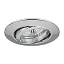 Brumberg Recessed LED spot, IP20, round, 230V AC, 6W 3000K 640lm 38°, swivelling 25°, chrome