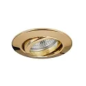 Brumberg Recessed LED spot, IP20, round, 230V AC, 6W 3000K 640lm 38°, swivelling 25°, gold