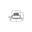 Brumberg Recessed LED spot, IP20, round, 230V AC, 6W 3000K 640lm 38°, swivelling 25°, gold