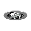 Brumberg Recessed LED spot, IP20, round, 230V AC, 6W 3000K 640lm 38°, swivelling 20°, chrome