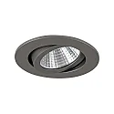 Brumberg Recessed LED spot, IP20, round, 230V AC, 6W 3000K 640lm 38°, swivelling 20°, matt titanium