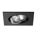 Brumberg Recessed LED spot set incl. converter, IP20, round, 230V AC, 6W 3000K 640lm 38°, swivelling 25°, black / alu