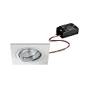 Recessed LED spot set incl. converter, IP20, round, 230V, 6W 3000K 640lm 38°, swivelling 30°, matt alu