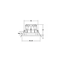 Brumberg Downlight BB21 hoekig, stijf, ingebouwde versie, schakelbaar IP65, nikkel mat 