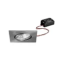 recessed luminaire BB25 square, swivelling, switchable IP65, nickel  7W 620lm 3000K 36° 36° CRI >80