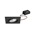 Inbouwarmatuur BB25 hoekig, draaibaar, schakelbaar IP65, gepoedercoat, zwart  7W 620lm 3000K 36° 36° CRI >80