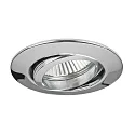 Brumberg Recessed LED spot set BB13 dim2warm incl. converter, IP20, round, 230V, 6W 1800-3000K 460lm 38°, swivelling 25°, chrome