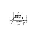 Brumberg Recessed LED spot set BB18 dim2warm incl. converter, IP20, square, 230V, 6W 1800-3000K 460lm 38°, swivelling 30°, matt alu