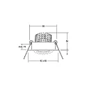 Brumberg Inbouwspot TIRREL-S LED DIM ROUND-CONVERTER hoekig, draaibaar IP20, wit dimbaar