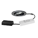 recessed spotlight TIRREL-R LED DIM CONNECTION-BOX round, swivelling, DALI controllable IP20, glossy, black dimmable