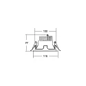 Plafondinbouwarmatuur APOLLO MINI rond, direct IP20, zilver, transparant dimbaar