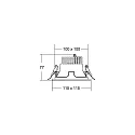 Plafondinbouwarmatuur APOLLO MINI vierkant, direct IP20, zilver, transparant dimbaar