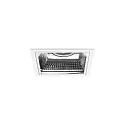 Plafondinbouwarmatuur APOLLO MIDI vierkant, direct IP20, transparant, wit dimbaar