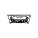 Plafondinbouwarmatuur APOLLO MAXI vierkant, direct IP20, zilver, transparant 