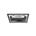 Plafondinbouwarmatuur APOLLO MEGA vierkant, direct IP20, zwart 