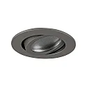 Recessed loudspeaker 3/4W, 20 Ohm, round, DA Ø 6.8cm, IP20, swivelling, matt titanium