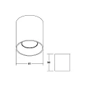 Brumberg surface luminaire TURN-R GU10 1 flame, cylindrical, rigid IP20, black matt dimmable
