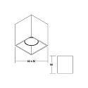 surface luminaire TURN-S GU10 1 flame, rigid, square IP20, black matt dimmable