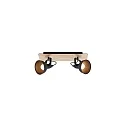 Plafondarmatuur DACTYL 2-vlams, instelbaar E14 IP20, hout licht, zwart mat dimbaar