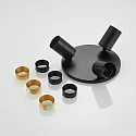 Brumberg ceiling luminaire TAGES 3 flames, round GU10 IP20, black matt dimmable