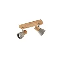 Plafondarmatuur BOLORIA 2-vlams, instelbaar E14 IP20, hout licht dimbaar