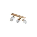 Plafondarmatuur PRUNI 3-vlams, instelbaar E14 IP20, hout licht dimbaar
