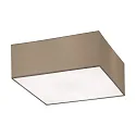 Ceiling luminaire SOFT CUBE 48 x 48cm, 3 x E27 max. 60W, shade chintz light brown / diffuser PC