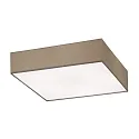 Ceiling luminaire SOFT CUBE 78 x 78cm, 5 x E27 max. 60W, shade chintz light brown / diffuser PC