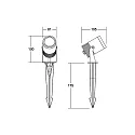 Brumberg Armatuur met grondpen waterdicht IP67, titaan 