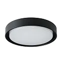 LED wall / ceiling luminaire, round, Ø 25cm, 230V AC, 14W 3000K 1210lm 110°, structured black