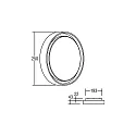 Brumberg LED wall / ceiling luminaire, round, Ø 25cm, 230V AC, 14W 3000K 1210lm 110°, structured black