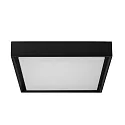 LED wall / ceiling luminaire, square, 23.5 x 23.5cm, 230V AC, 14W 3000K 1230lm 110°, structured black