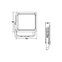 floodlight NEO MIDI 3-pole, tiltable, switchable IP65, black 